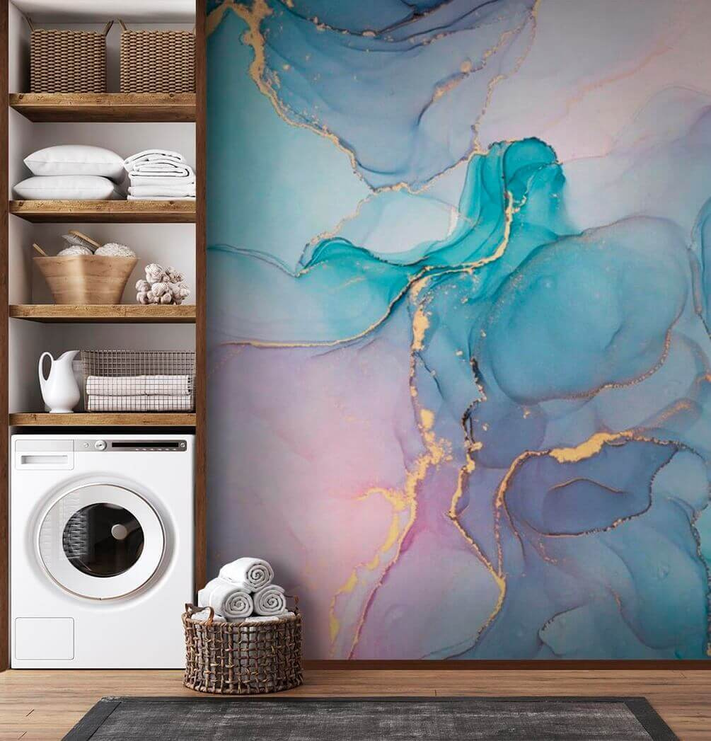 Serene abstracte golven van koele kleuren — interieur 2