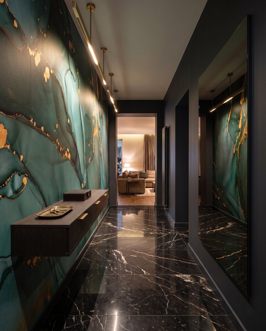 Gouden breuk in diepgroen — interieur 6