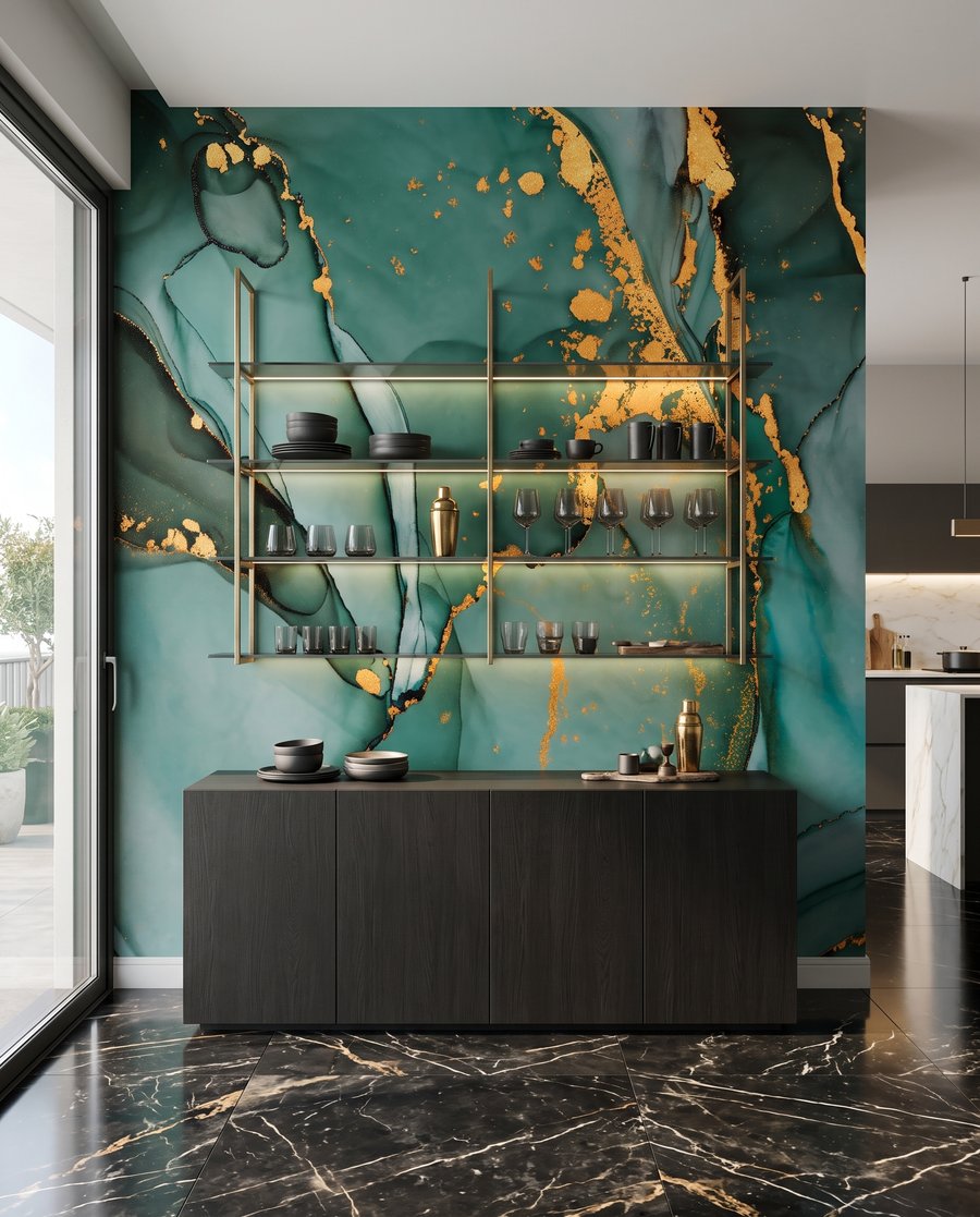 Gouden breuk in diepgroen — interieur 7