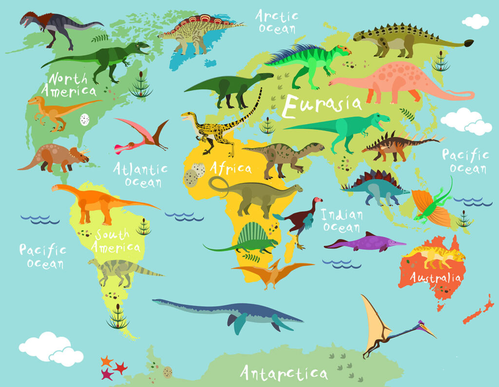 De wereld van dinosaurussen — volledig ontwerp