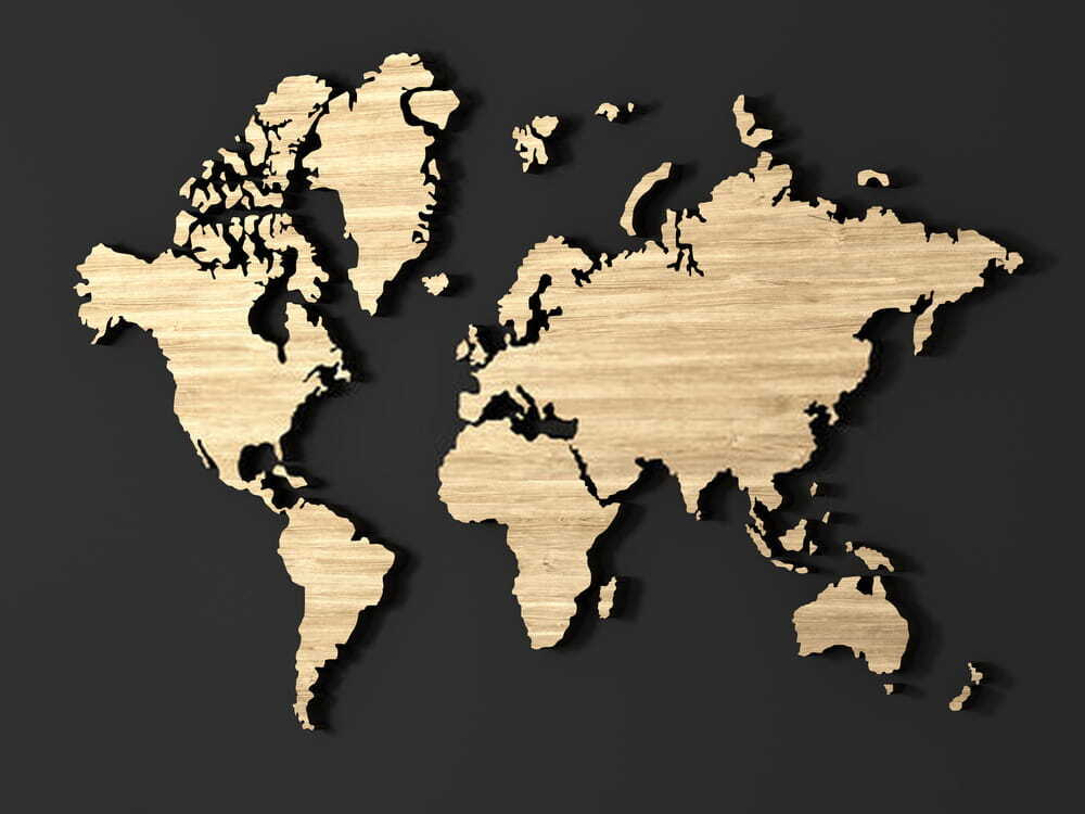 Kaart van de wereld — volledig ontwerp