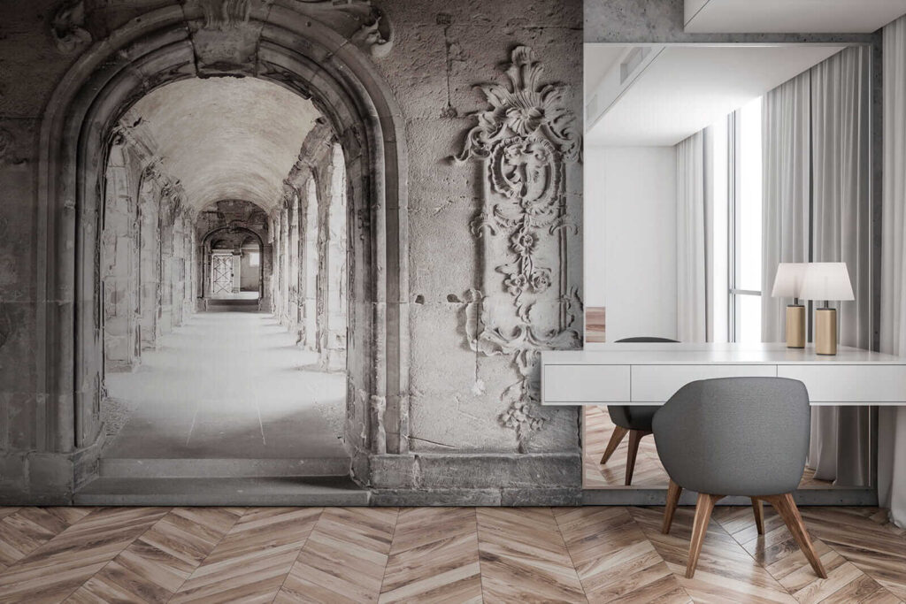 Oude gang met sierbogen — interieur 2