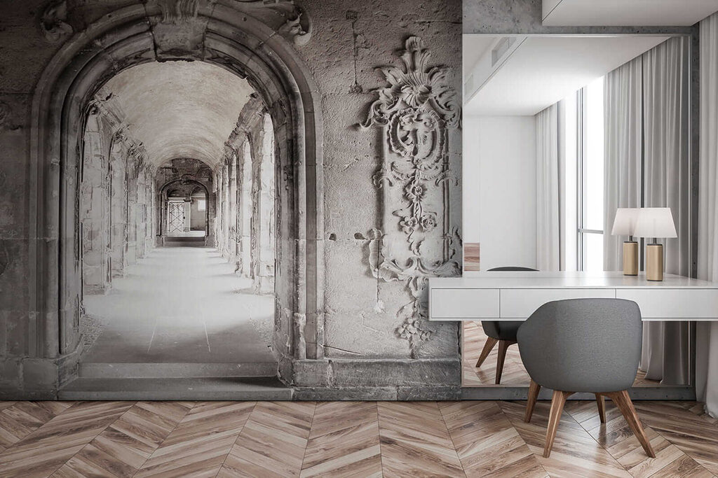 Oude gang met sierbogen — interieur 11