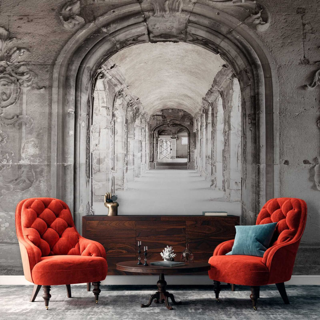 Oude gang met sierbogen — interieur 5