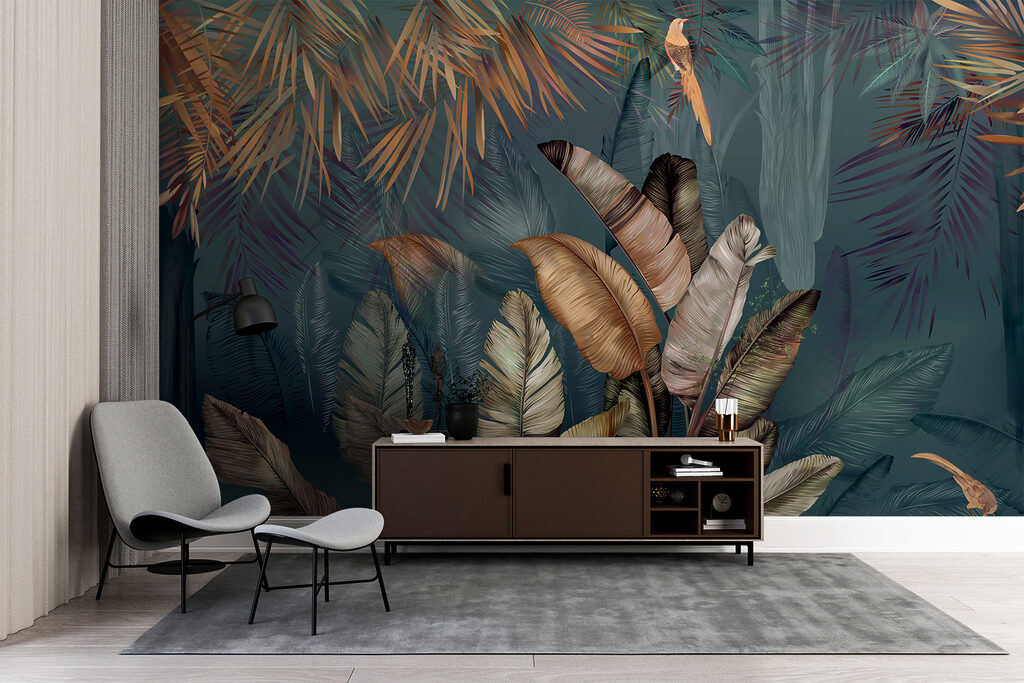 Warme bladeren op petrol — interieur 8