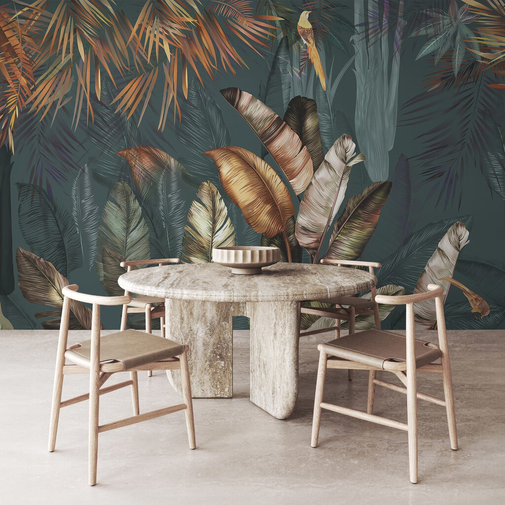 Warme bladeren op petrol — interieur 9