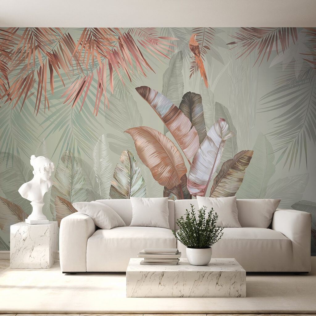 Junglebladeren rondom een opening — interieur 8
