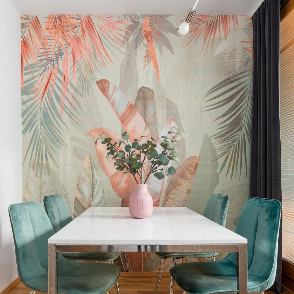 Junglebladeren rondom een opening — interieur 3