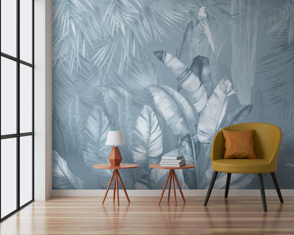 Junglebladeren rondom een opening — interieur 4