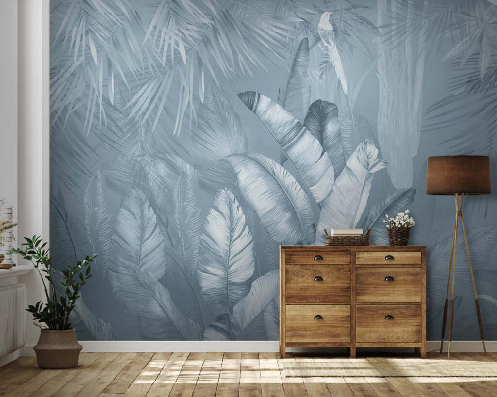 Junglebladeren rondom een opening — interieur 1