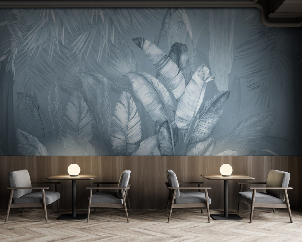 Junglebladeren rondom een opening — interieur 5