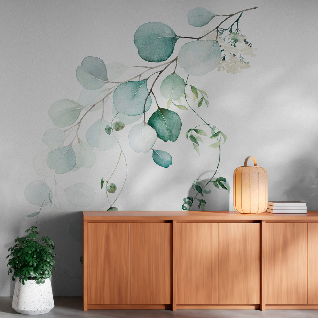 Aquarel van een tak met bladeren — interieur 2