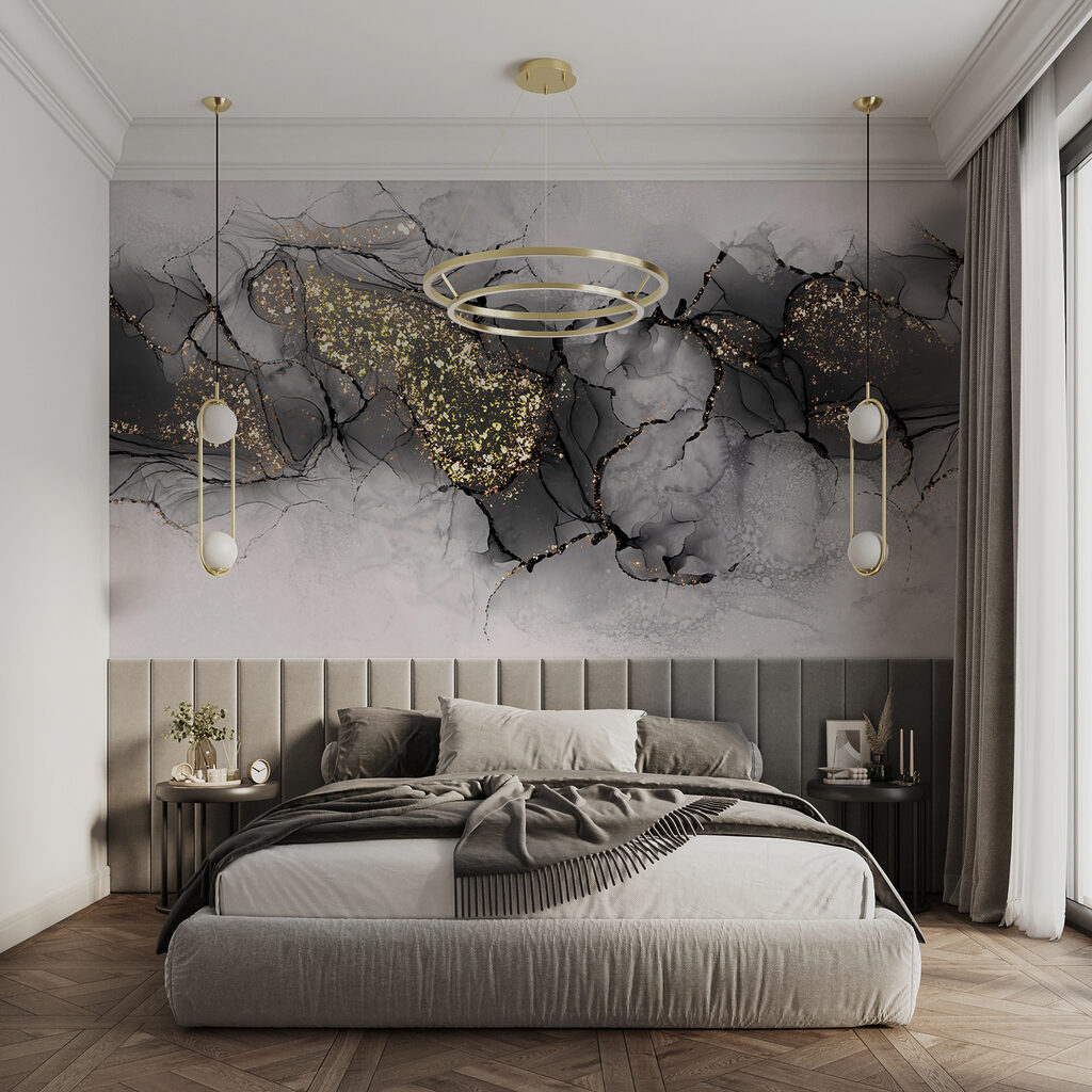 Grijze kleurwolken met goudspikkels — interieur 2