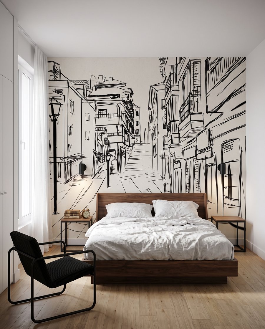 Een straat in schetslijnen — interieur 2