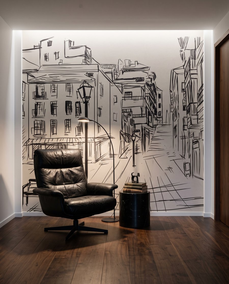 Een straat in schetslijnen — interieur 5