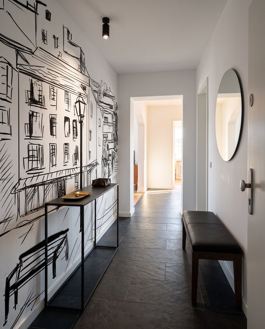 Een straat in schetslijnen — interieur 6