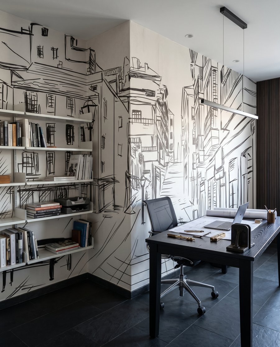 Een straat in schetslijnen — interieur 8