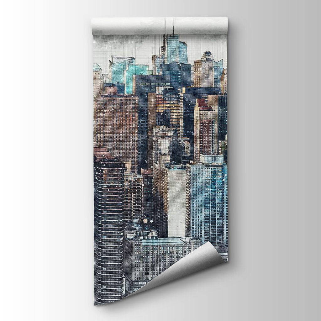 Manhattan achter grijze sluiers — productweergave