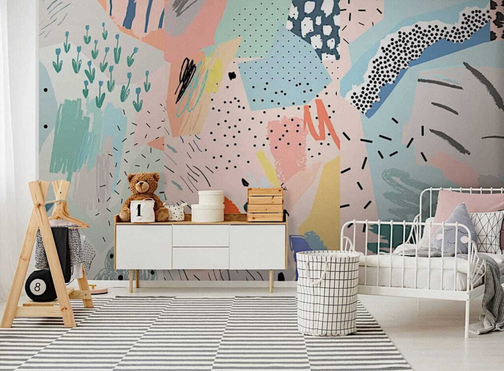 Pastelvlekken met speelse verftekens — interieur 2
