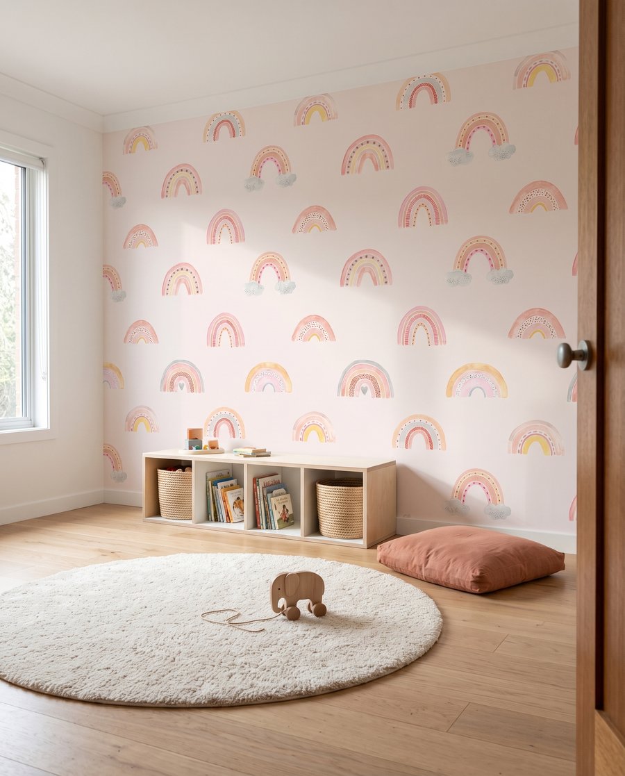 Kleine regenbogen op roze — interieur 2