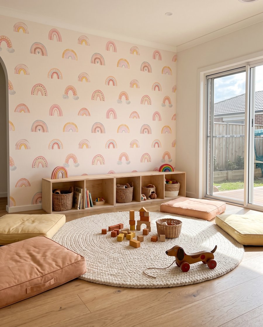 Kleine regenbogen op roze — interieur 3
