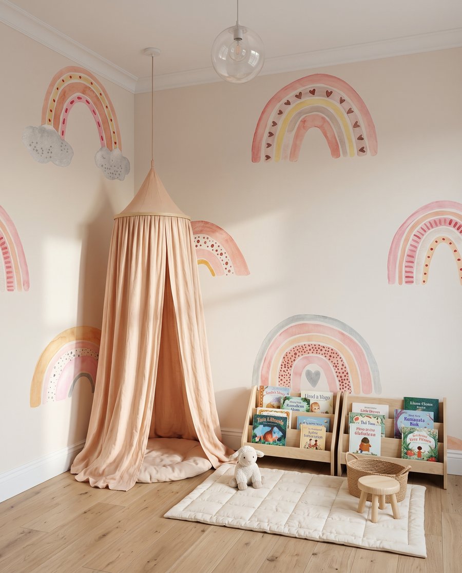 Kleine regenbogen op roze — interieur 5