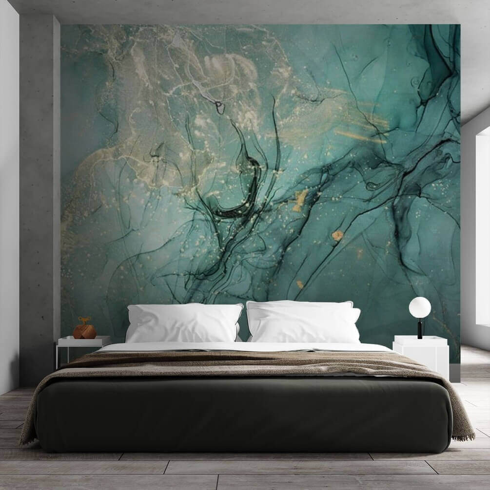 Turquoise vlakken, donkere aders — interieur 2