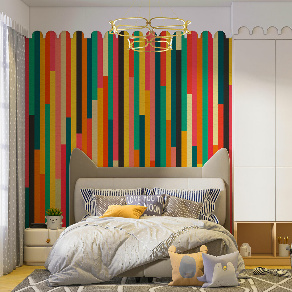 Smalle banen in feestkleuren — interieur 2