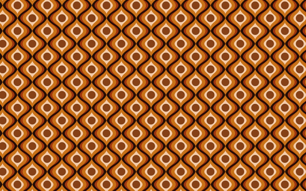 Golvend ritme in retro-oranje — volledig ontwerp