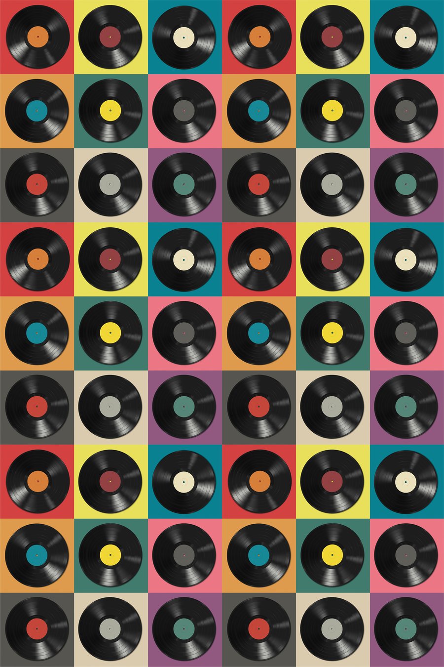 Patroon van zwarte vinylplaten — volledig ontwerp
