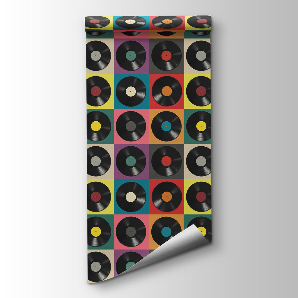 Patroon van zwarte vinylplaten — productweergave