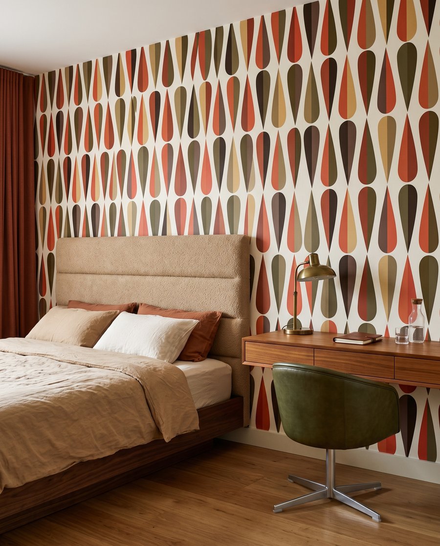 Druppels in een retroritme in een interieur