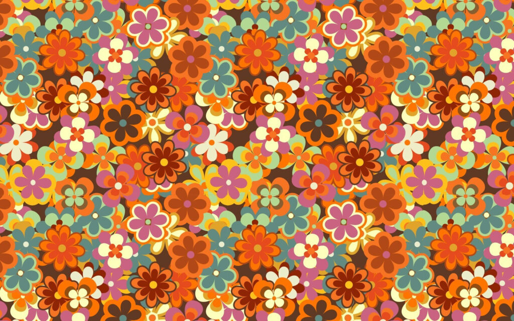 Bloemen in warme feesttinten — volledig ontwerp