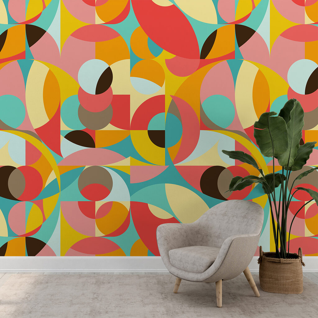 Kwartcirkels in bont ritme — interieur 3