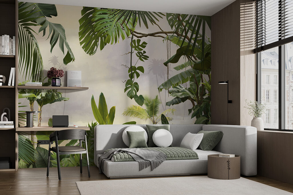 Junglebladeren rond bleke verte — interieur 2