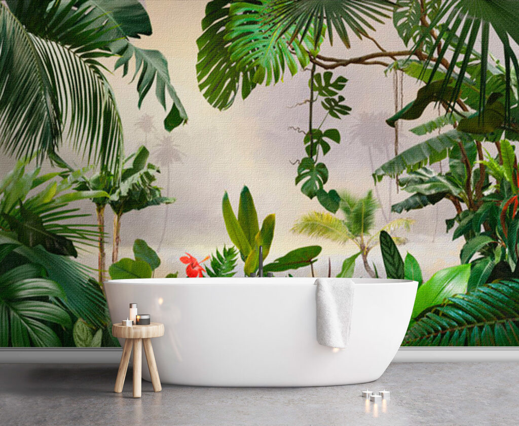 Junglebladeren rond bleke verte — interieur 1