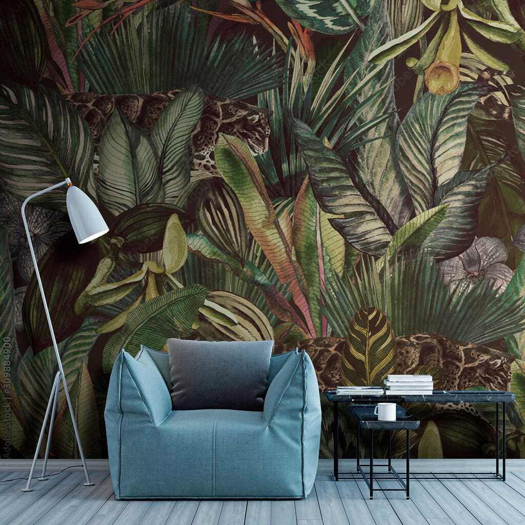 Gevlekte katachtigen tussen bladeren — interieur 5