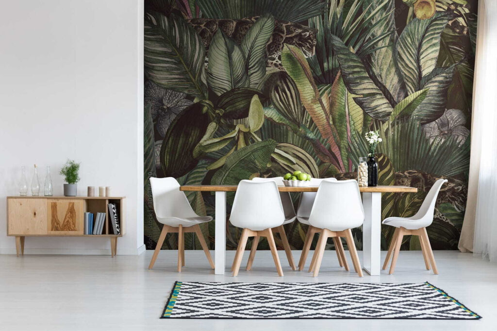 Gevlekte katachtigen tussen bladeren — interieur 2