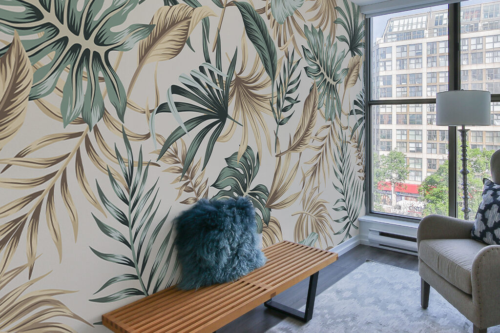 Bladeren in zachte groentinten — interieur 9