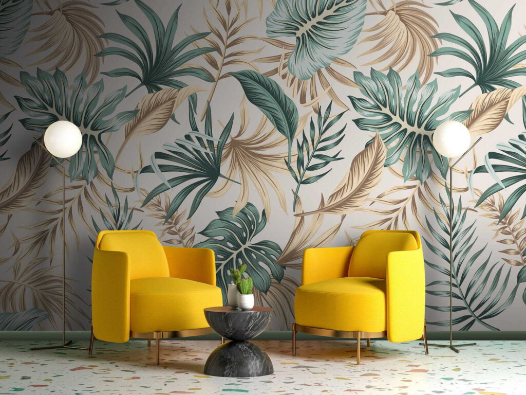 Bladeren in zachte groentinten — interieur 3