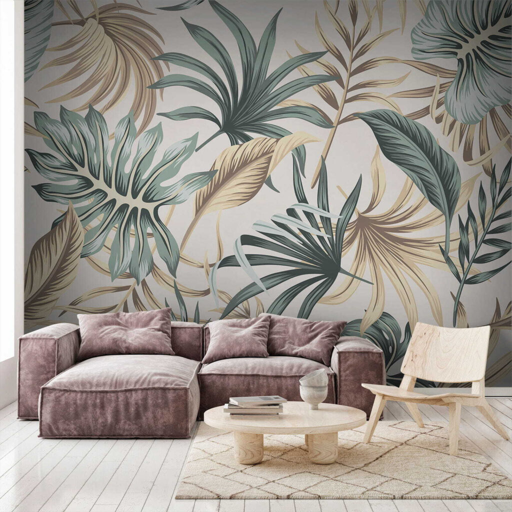 Bladeren in zachte groentinten — interieur 1