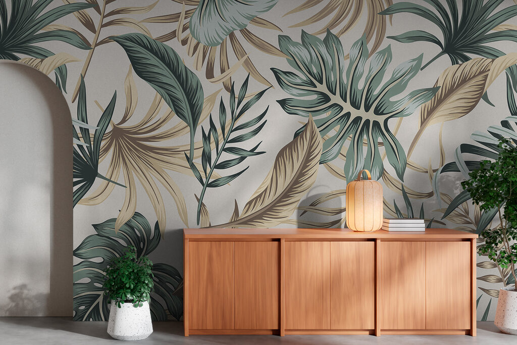 Bladeren in zachte groentinten — interieur 8
