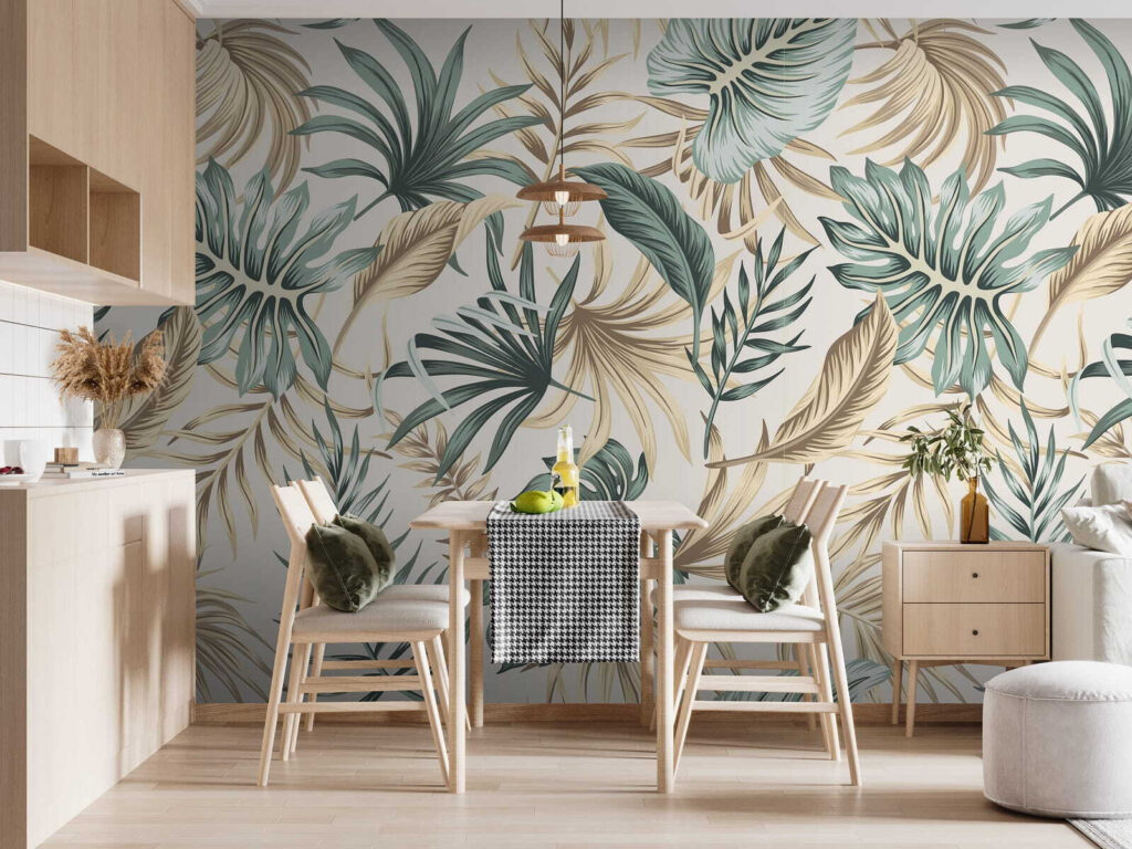 Bladeren in zachte groentinten — interieur 4