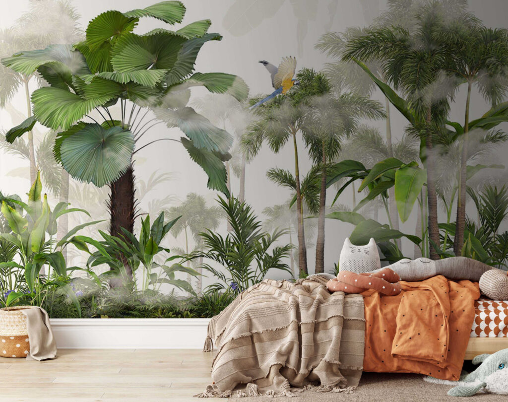 Groene palmen in landschapsprent — interieur 3