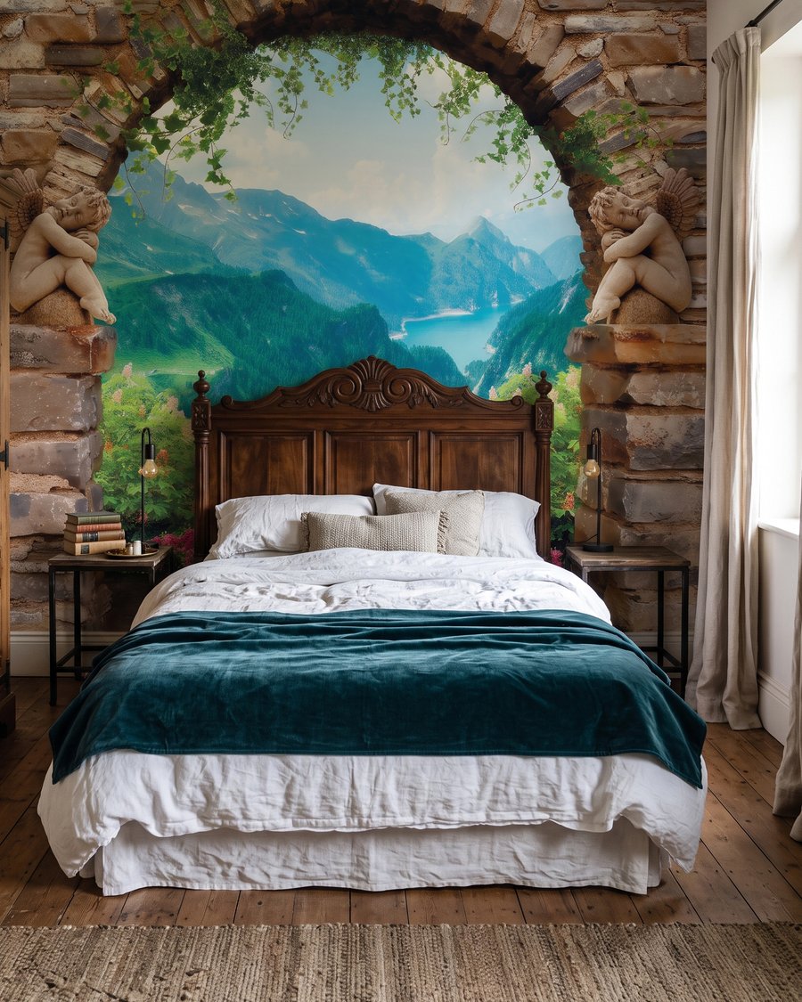 Een bergdal achter steenbogen — interieur 2