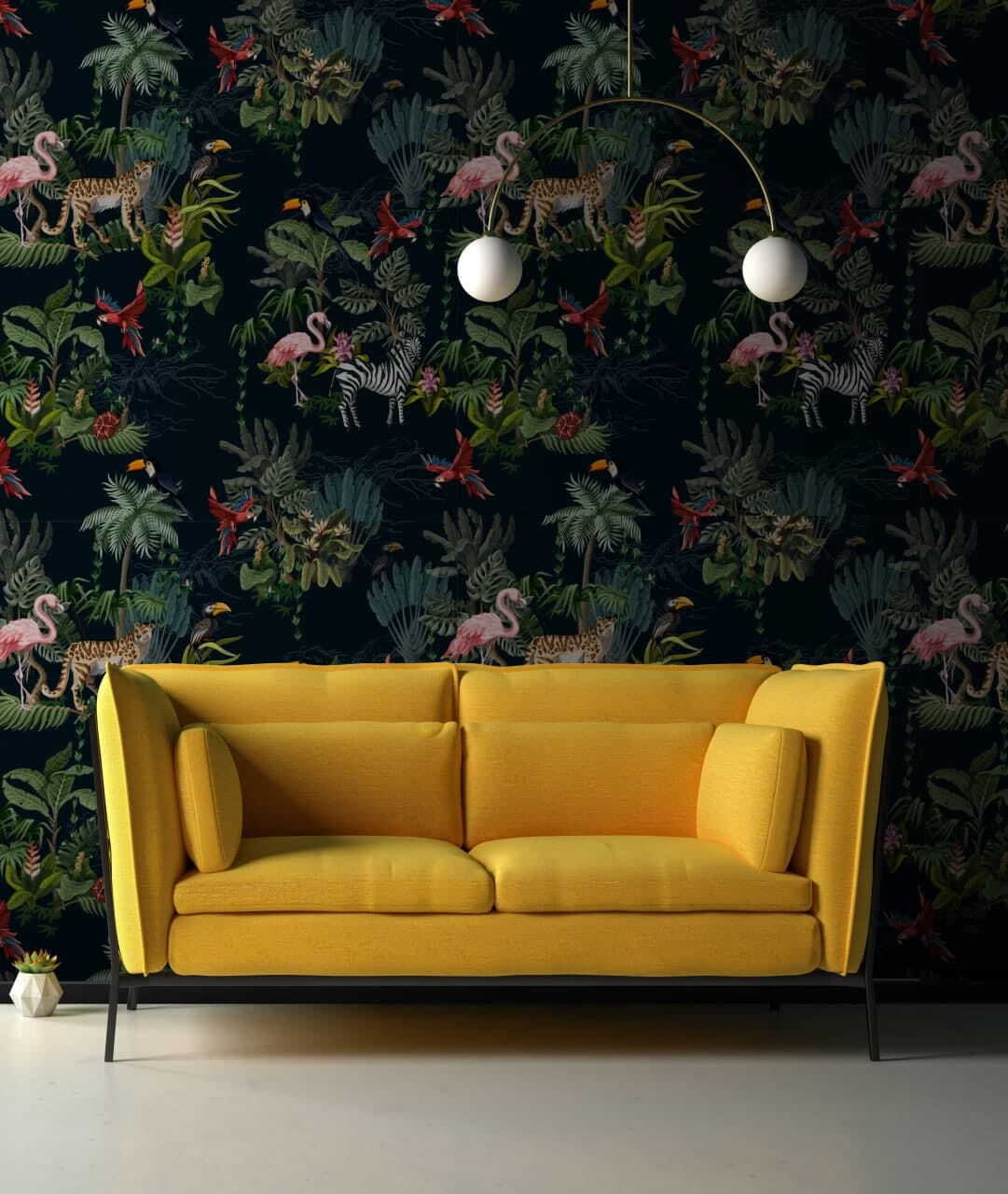 Patroon van flamingo's en zebra's — interieur 3
