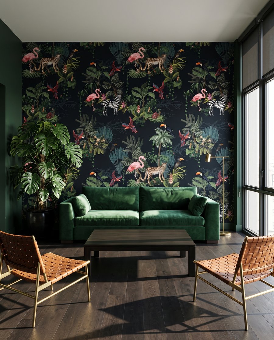 Flamingo's in een nachttuin — interieur 2