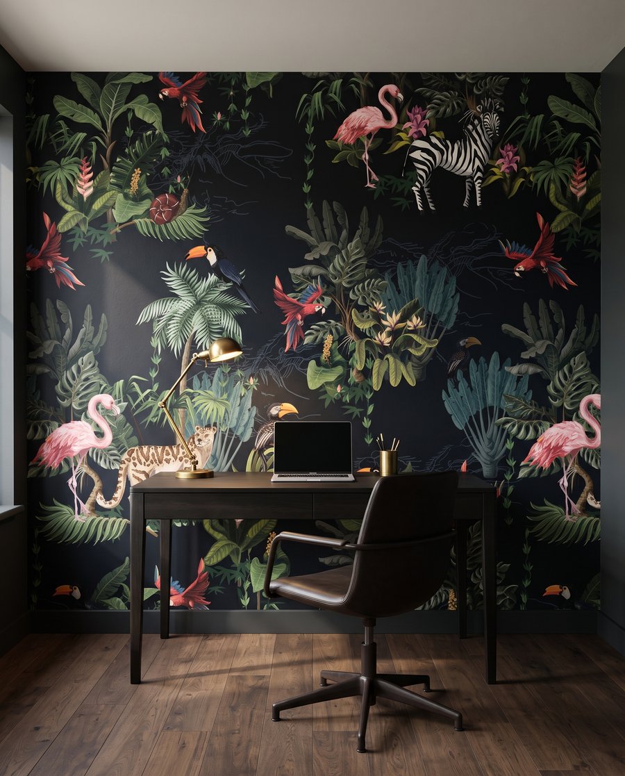 Flamingo's in een nachttuin — interieur 6