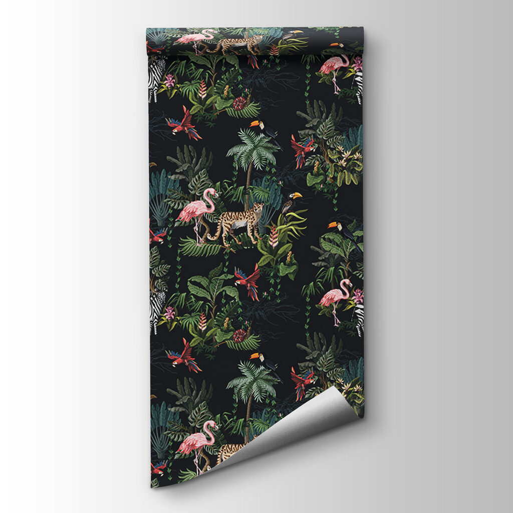 Patroon van flamingo's en zebra's — productweergave