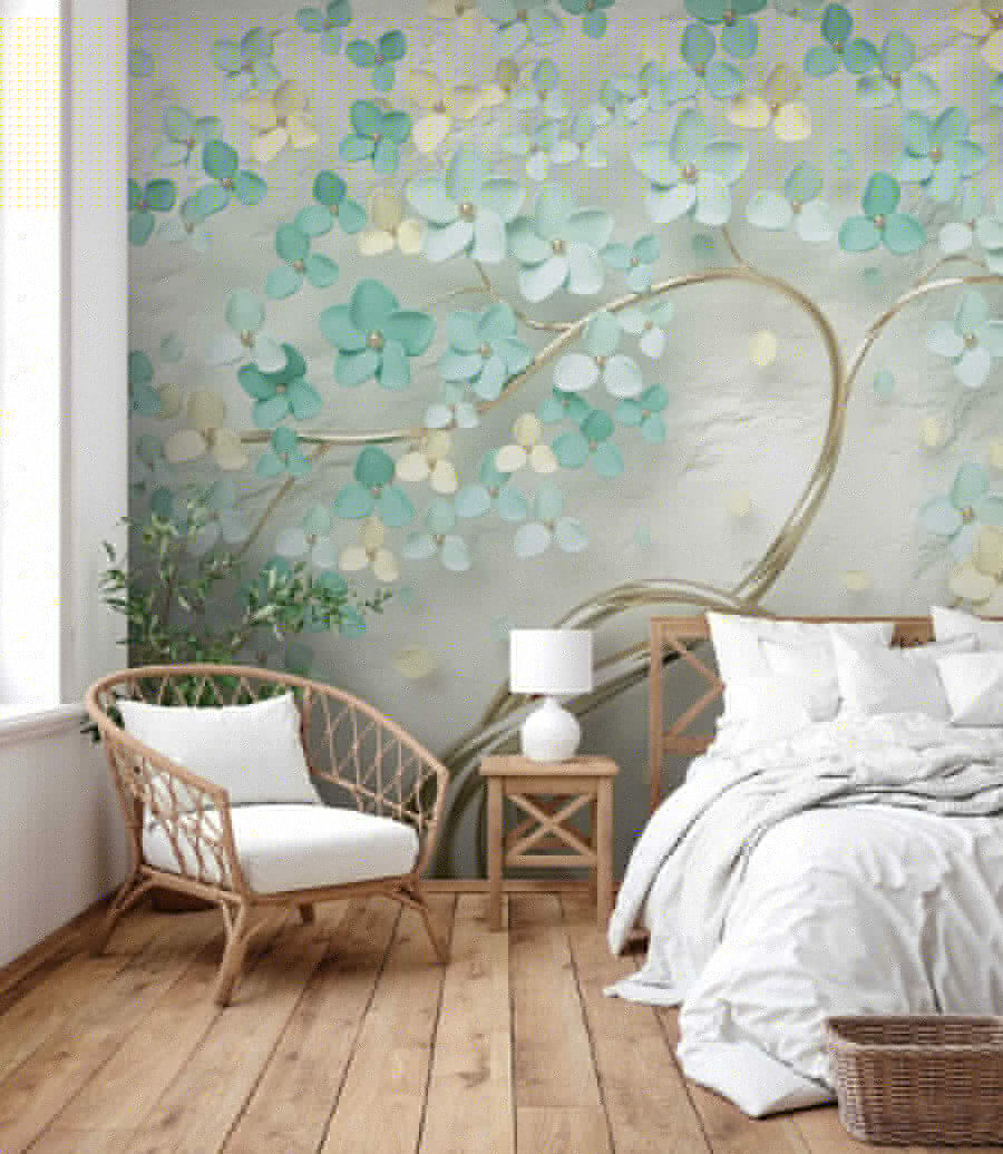 Boom met bloemen en bladeren — interieur 2